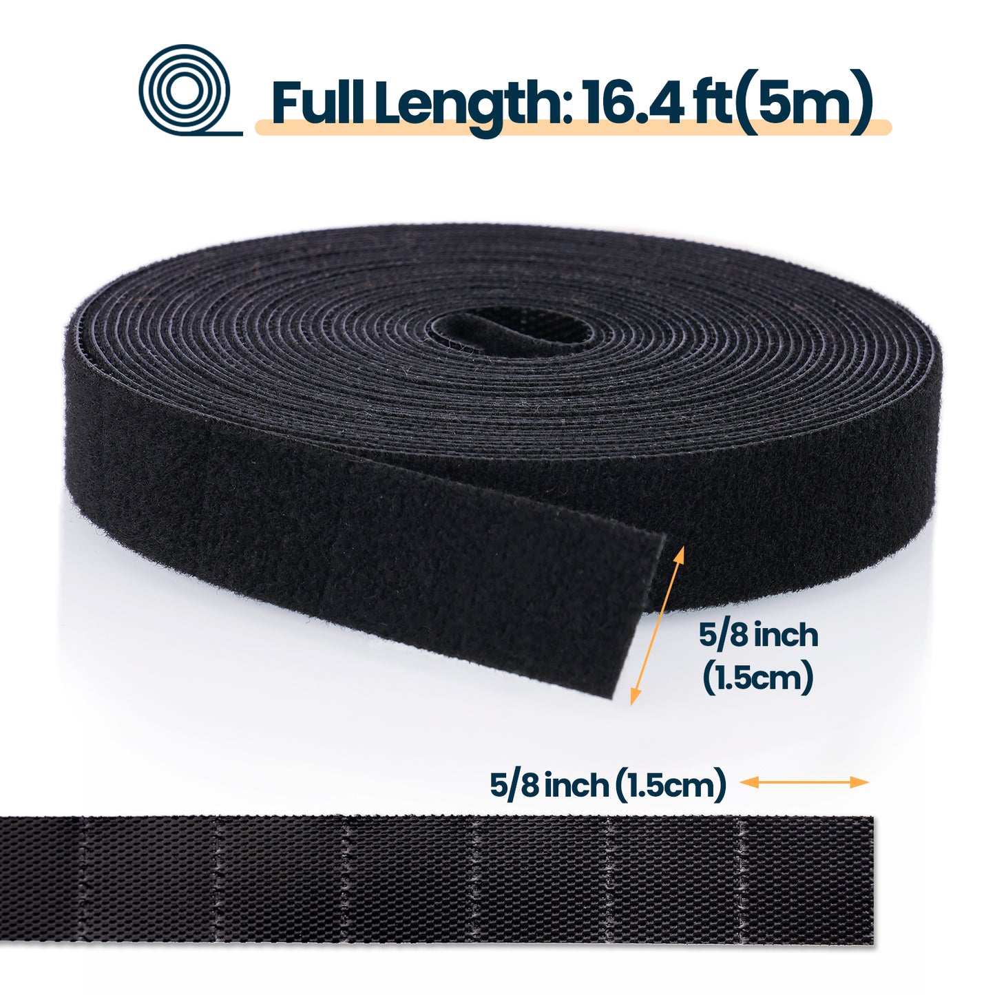 Easy Tear Self-Adhesive Nylon Cable Ties, 2 Rolls 0.59?”x16.4 FT Reusable Wire