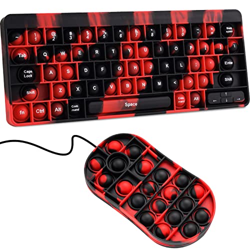 2PCS Mouse & Keyboard Push Pop Bubble Fidget Sensory Toys, Large Bubble