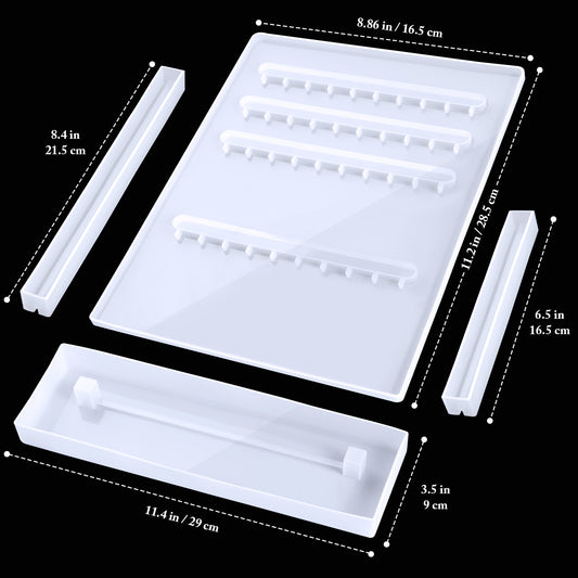 Epoxy Resin DIY Casting Soft Silicone Molds Jewelry Display Earrings Organizer