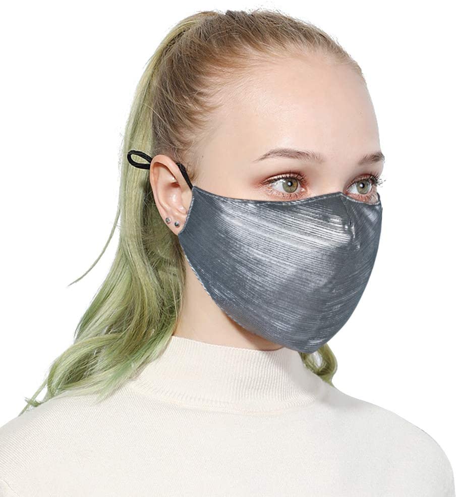 (2 Masks+20 PM2.5 Filters) 2PCS Shiny Brushed Finish Protective Fashion Face M