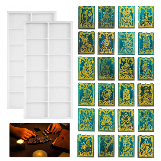 Tarot Card Epoxy Resin DIY Casting Silicone Mold Kit, 24 Cavities for Full Maj