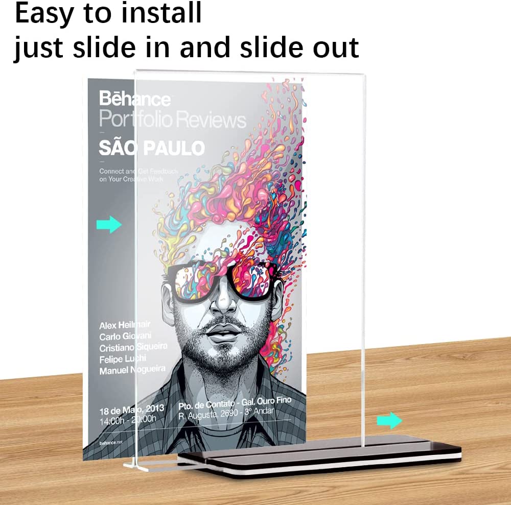 [5 Pack] 8.5 x 11 inch Office Table Sign Display Holder T-Shape