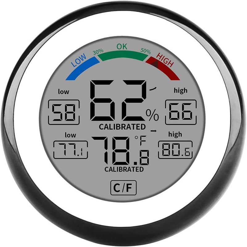 Digital Hygrometer Indoor Thermometer Humidity Gauge with Touchscreen Humidity M