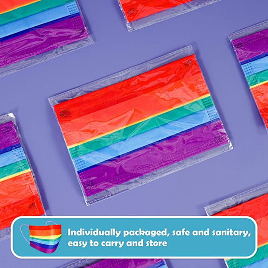 Kids' 60PCS Disposable Rainbow Colors Individually Packaged 3-Layer