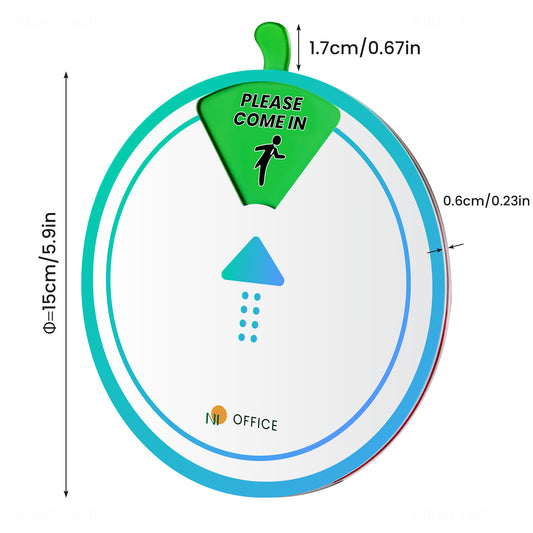 NiOffice Office Privacy Sign 6" Diameter Round with Magnet 6-In-1 PLEASE KNOCK F