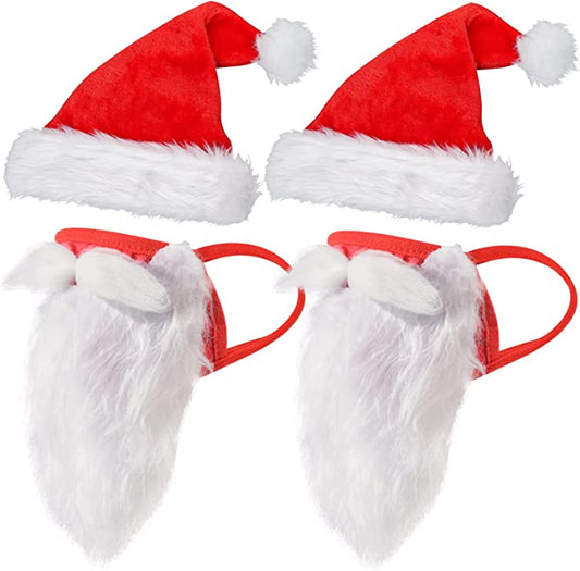 Christmas Santa Claus Party Costume Funny Holiday Cosplay 4PCS Adults New Year