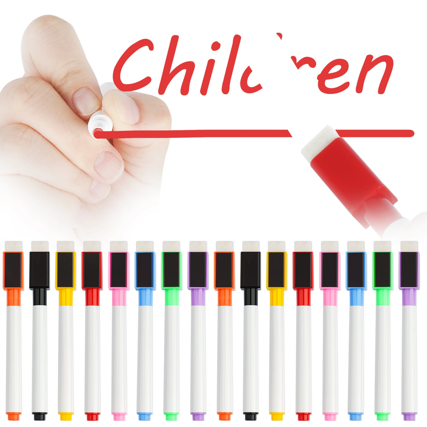 16-Pack Magnetic Dry Erase Markers 8 Colors Low Odor White Board Markers with