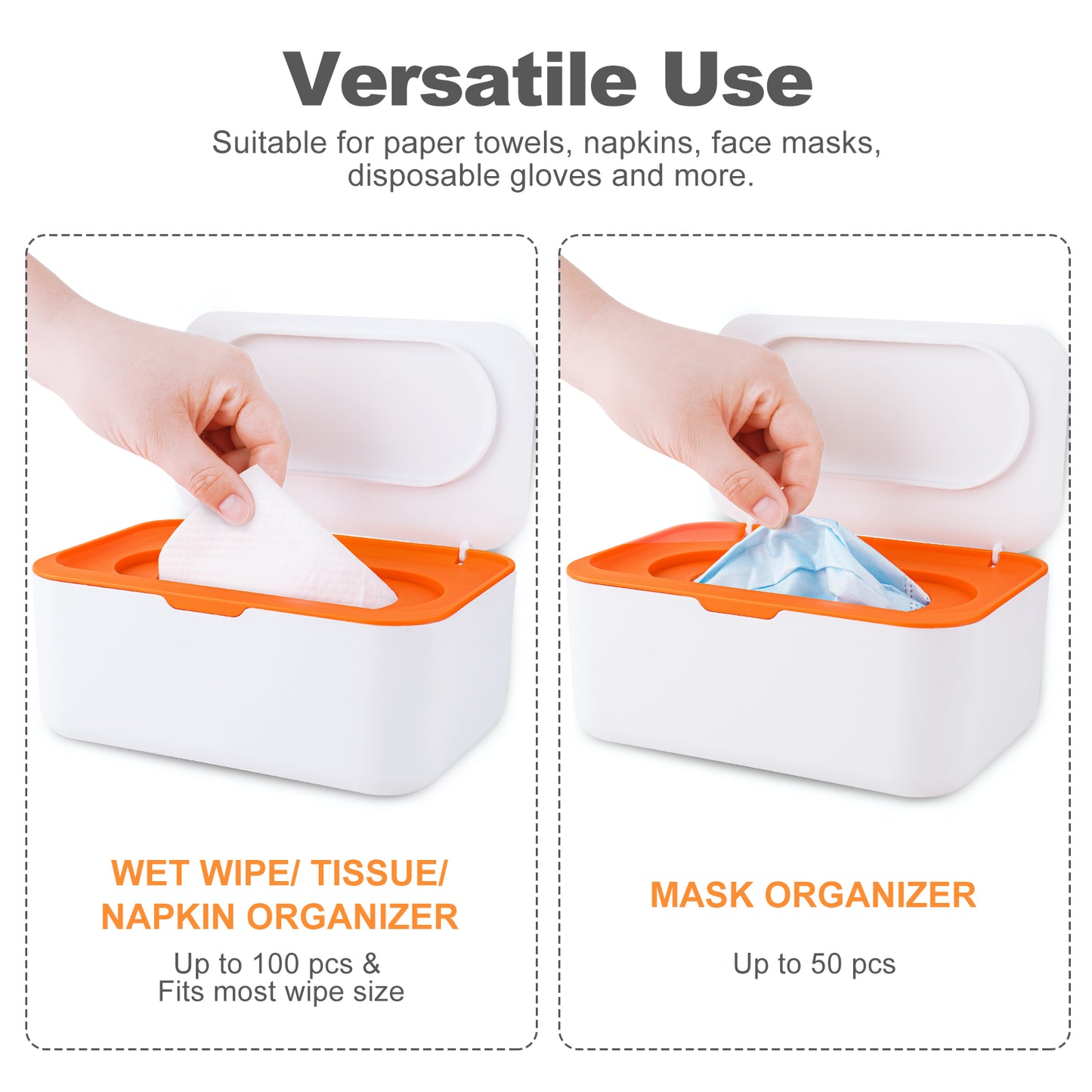 Sealed Wet Wipe Dispenser with Lid, Large Capacity Baby Wipe Storage Box Multi