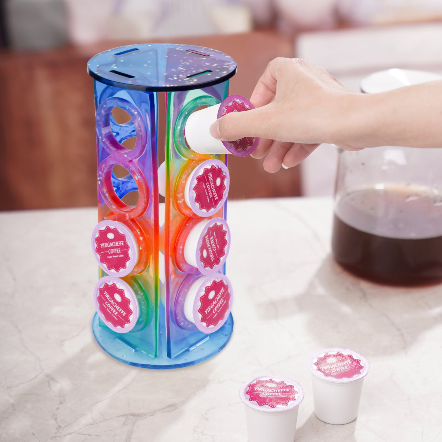 Coffee Pod Holder 16 Capsules DIY Epoxy Resin Casting Silicone Mold Home Office