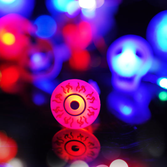 Halloween LED Light Jelly Ring Toys 50PCS Glow-In-The-Dark Party Favors Flashing