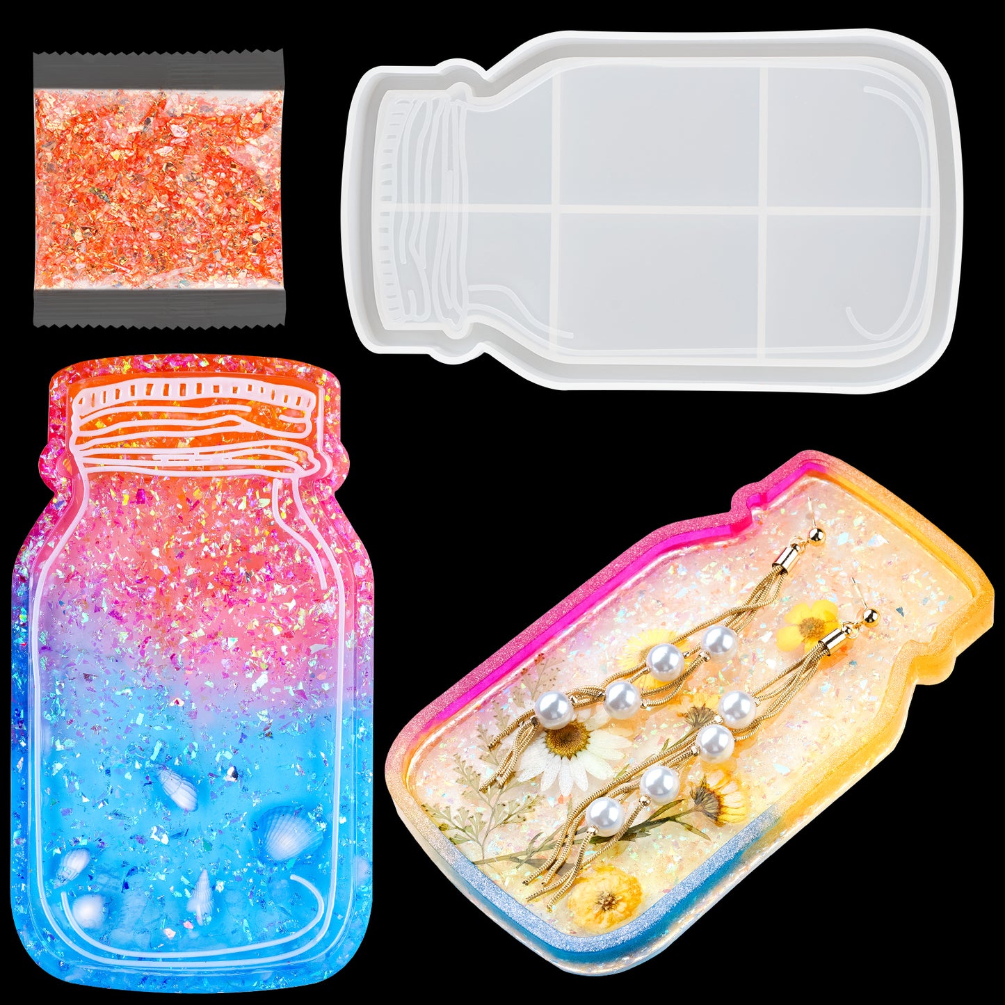 Bottle Shape 6.2?” Rolling Tray Coaster Epoxy Resin Casting Silicone Mold Kit
