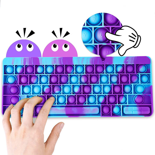 Silicone Keyboard Letter Bubble Popper Fidget Sensory Toy Big Size 10.6x4.3 Soft