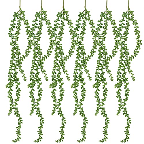 Home [6 Pcs] 26 inch Long Artificial Succulents Hanging Plants, Fake String of
