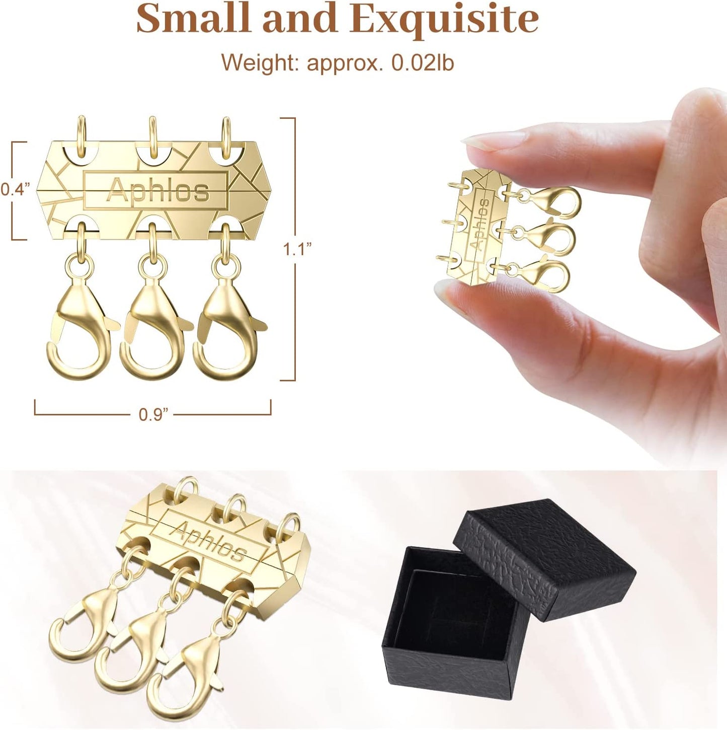 Necklace Layering Magnetic 18K Gold Plated Multistrand 3-Clasp Jewelry Spacers