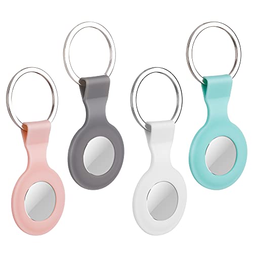 4PCS Anti-Lost Silicone Protective Case AirTag Safety Protector Cover Keychain