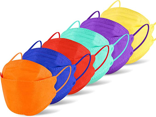 60PCS Disposable Adults Solid Bright Colors 3D Shape Bulk Pack (6 Colors)