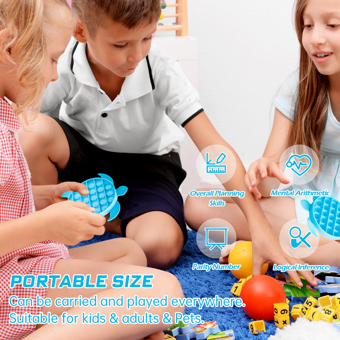Push Pop Bubble Fidget Sensory Toy Sea Turtle Fidget Toy for Special Needs Str