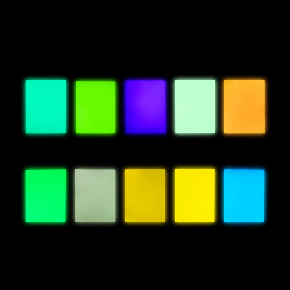 [100 G/3.5 OZ] Glow in The Dark Pigment Powder 10 Colors Neutral UV Fluorescent