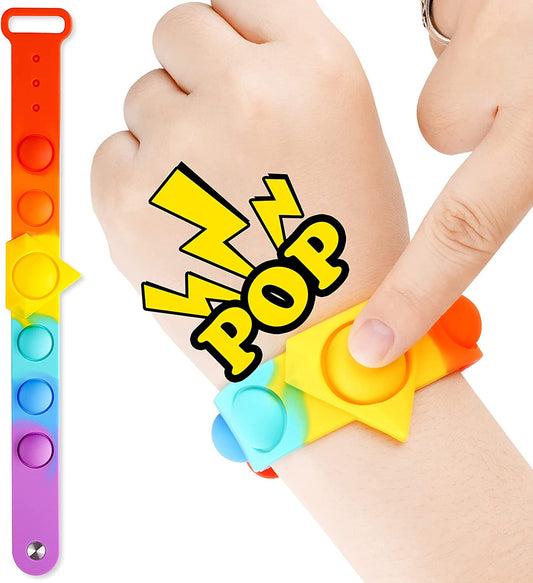 Push Pop Bubble Wristband Fidget Sensory Toy Rainbow Wearable Hand Watchband
