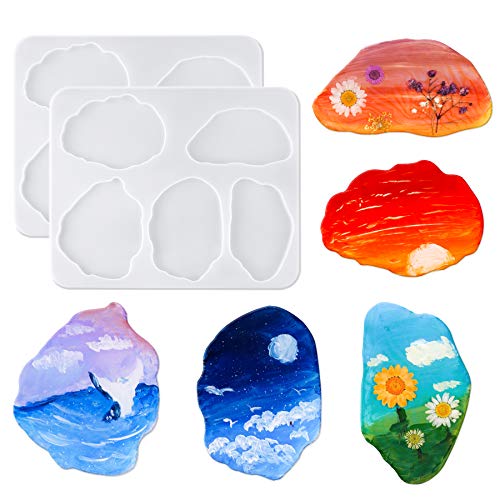 2-Pack Coaster Molds for Resin Silicone Casting Epoxy Molds DIY Irregular Shap