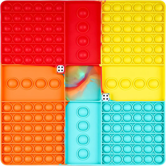 Oversize Silicone Bubble Push Popper Game Board 2PCS Dices 12"x12" Extra Large