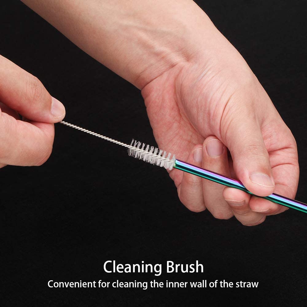 [24 PCS] Value Pack Reusable Stainless Steel Straws in Bulk Extra Long 10.4 inch
