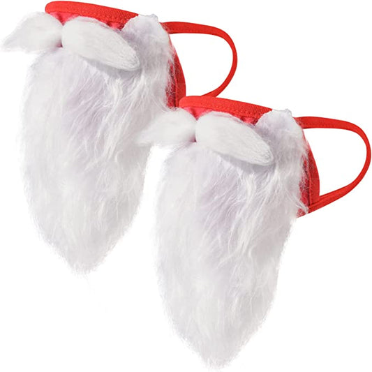 Christmas Santa Claus Beard 2PC Holiday Cosplay Costume Adult Funny Novelty Face