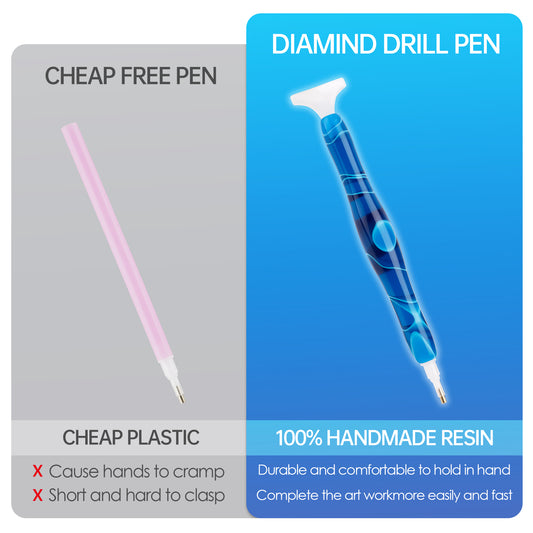 Diamond Painting Pen Kit, Handmade Resin 5D DIY Diamond Drill Pen with Multi I
