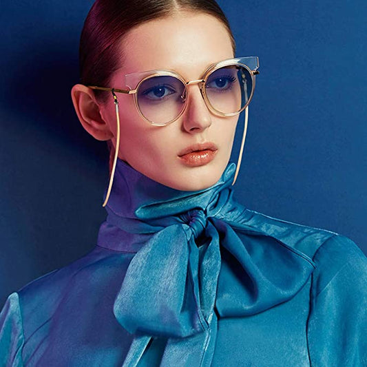 Eyeglasses Holder Strap Cords 4-Pack Eyeglass Retainer PU Leather (4 Colors)