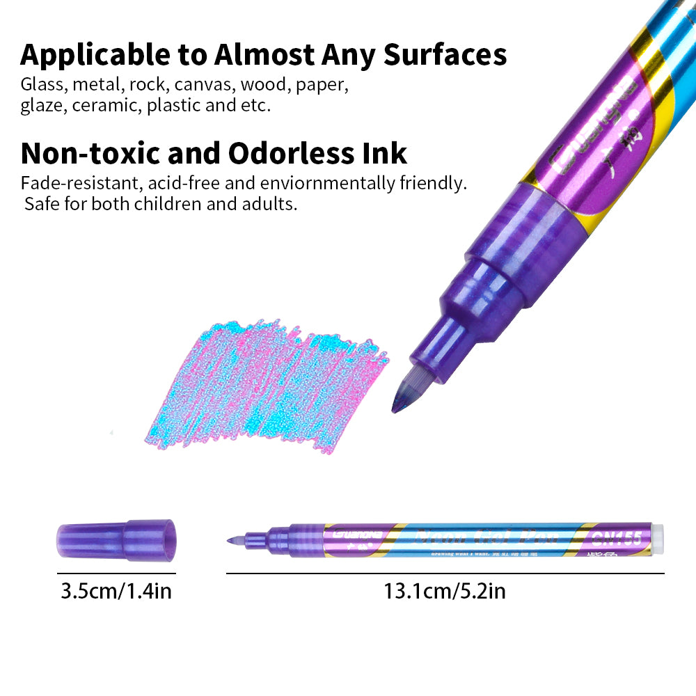 Super Glitter Marker Set, 0.7 mm Tip Glitter Pens Shiny for Coloring, Drawing, D