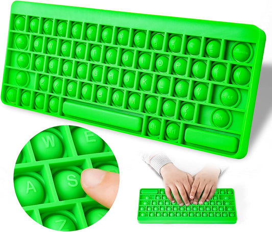 Silicone Keyboard Push Pop Bubble Fidget Sensory Toy Big Size 10.6"x4.3" Fidget