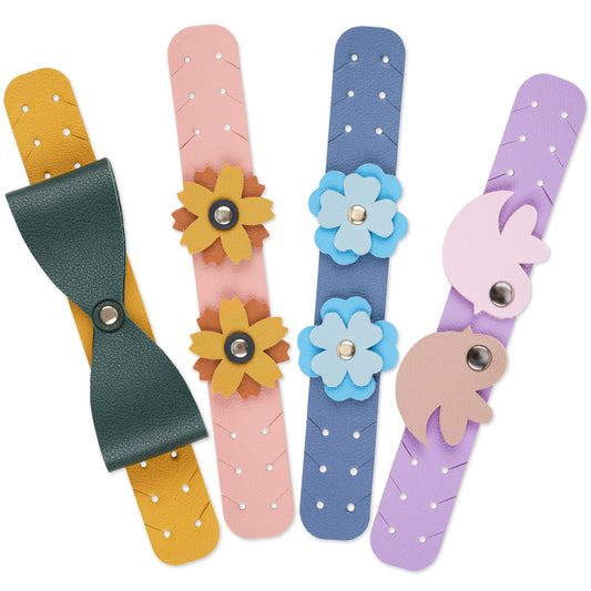 4-Pack Adjustable Ear Saver Extender Straps, 6.3?”x0.9?” PU Hooks (Mixed Desi