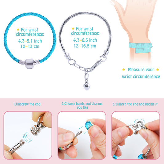 DIY Charm Bracelet Making Supply Kit, Chams, Beads, Jewelry Making, Bead Snake