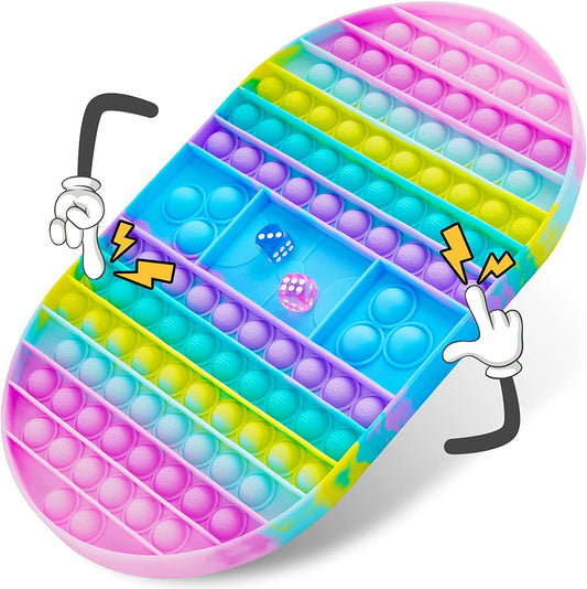 Silicone Oval Push Pop Bubble Game Pad 2 Game Dices Big Size Toy Board Sensory