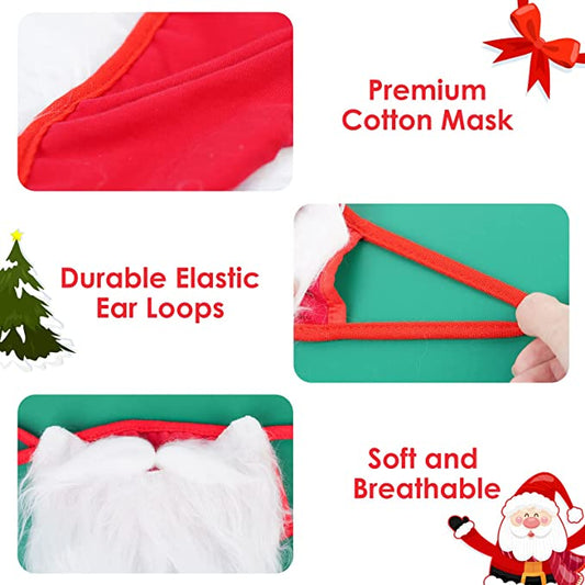 Christmas Santa Claus Beard 2PC Holiday Cosplay Costume Adult Funny Novelty Face