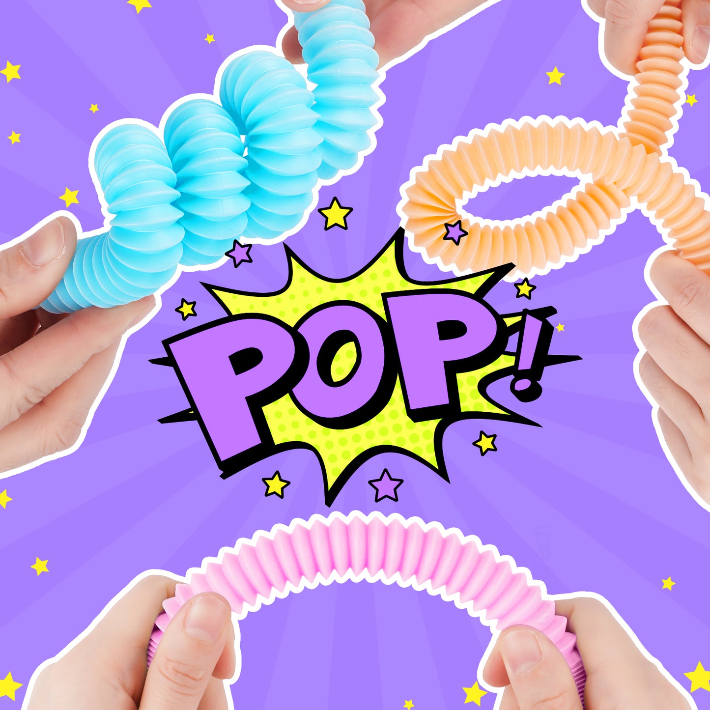 38PCS Mini Pop Tube Sensory Fidget Toy Set, 6 Macaron Colors 0.75?” Stretchabl