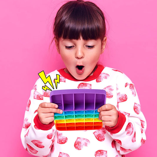 Calculator Multicolor Silicone Bubble Popper Fidget Sensory Toy Soft Pop Novelty