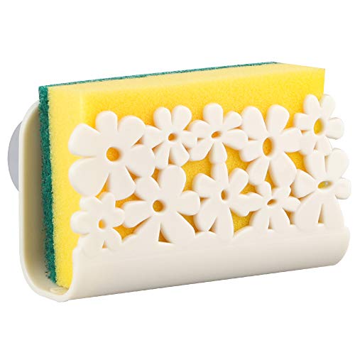 Never Rust Plastic Sponge Holder Sink Caddy Suction Cups Shower Kitchen (Beige)