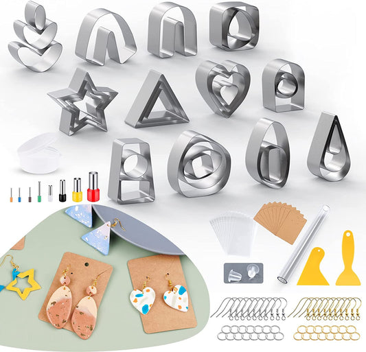 Polymer Clay Cutters 33 Shape Stainless Steel Cutter 8 Circle Cutters Hole Punch