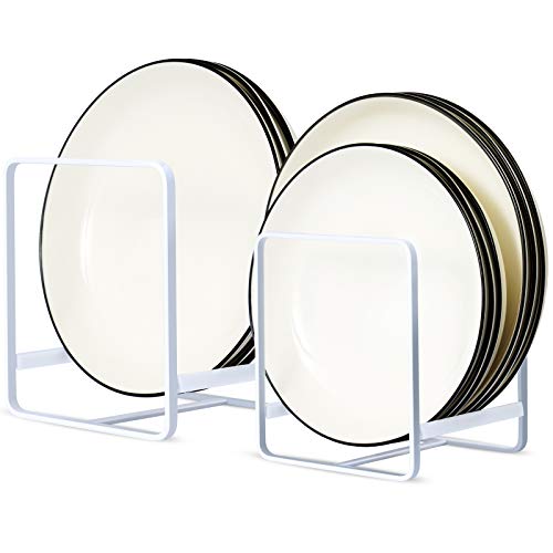 Dish Holder 2PCS Multipurpose Metal Shelf Kitchen Organize Upright Plate Storage