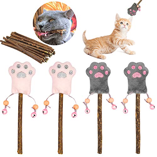 ZooZoo Catnip Silvevine Teaser Cat Toy Set (4xToys+20xMatatabi Chew Sticks)