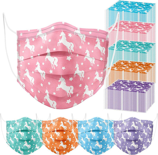 Kids' 60PCS Disposable 5 Colors Unicorn Star Pattern Individually Packed