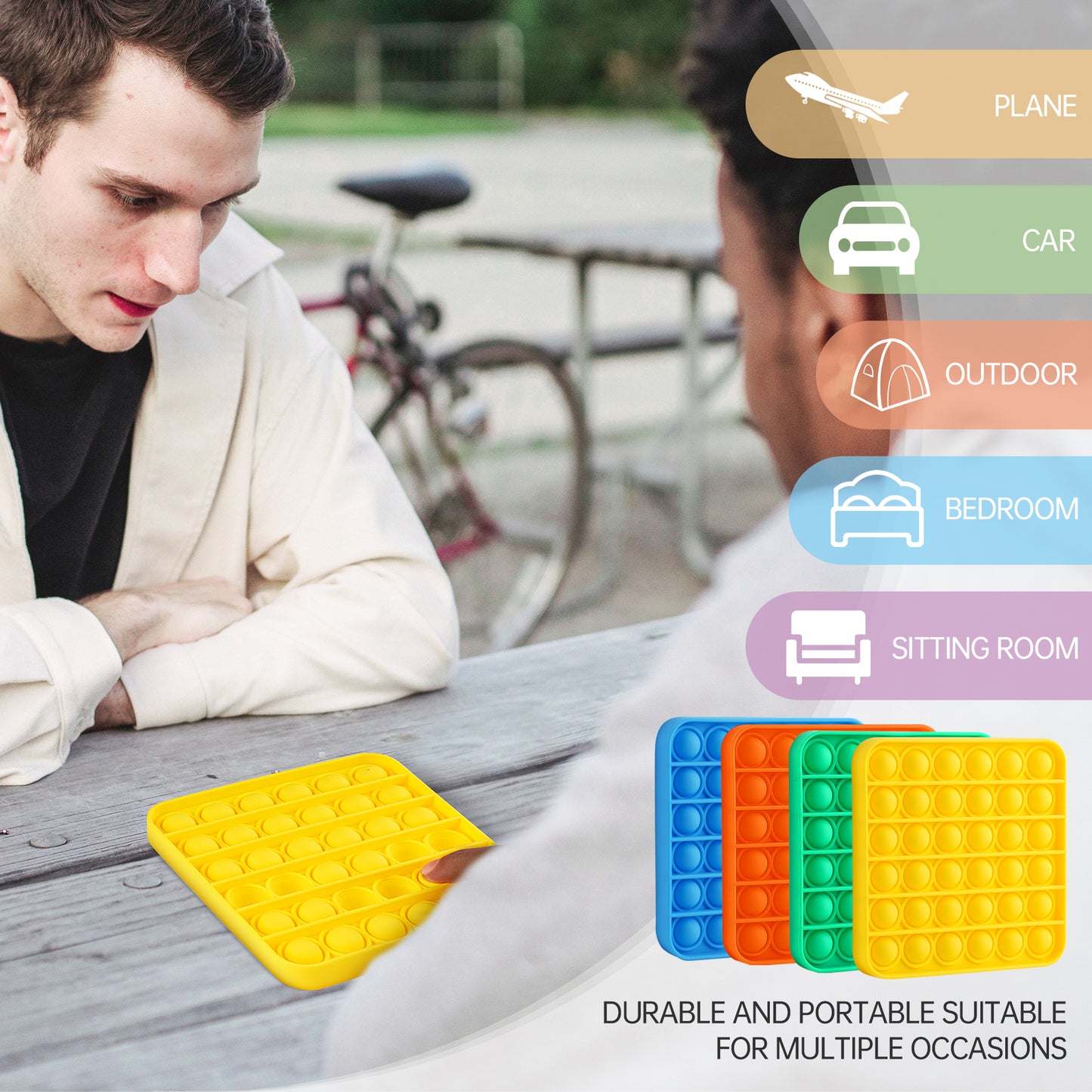 Fidget Pack 4-Pack Push Pop Bubble Fidget Sensory Toy, Fidget Toys for Stress