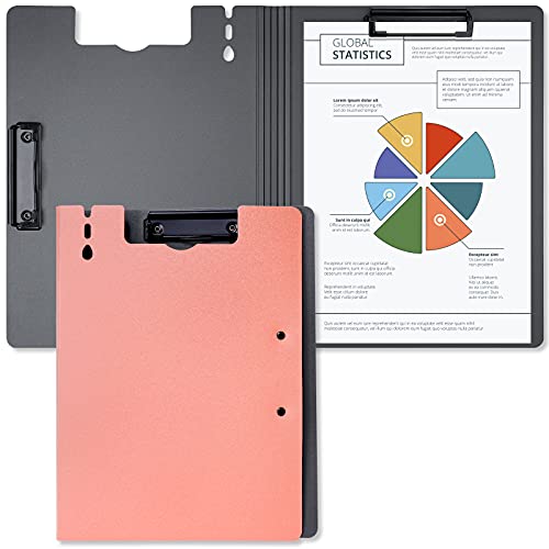 Foldable Cover Clipboard A4 Pen Holder PP Foam Document Holder Organizer (Pink)