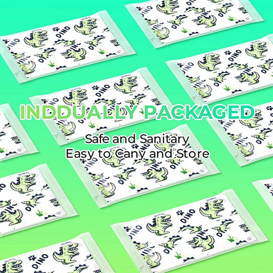 50PCS Kids Disposable Cute Print Single Wrapped Non-Woven Cartoon Angry Dinosaur