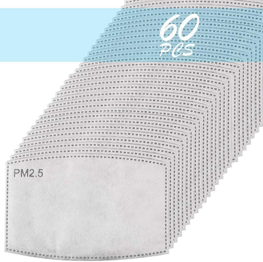 Replacement Filter Pads 60PCS Adult Size 5-Layer Insert Anti-Dust Anti-Pollution