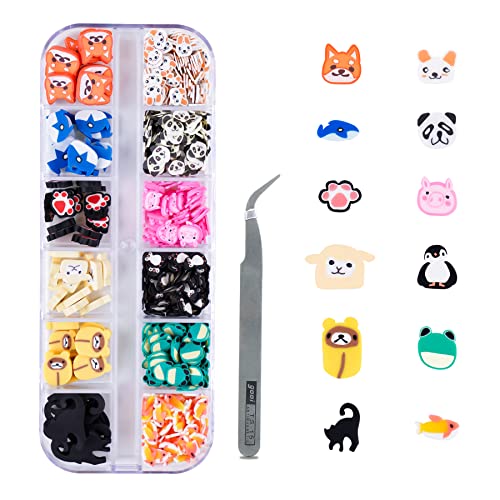 Nail Art Handcrafted 3D Charm Soft Polymer Clay Slices Cartoon Animal, for Epoxy
