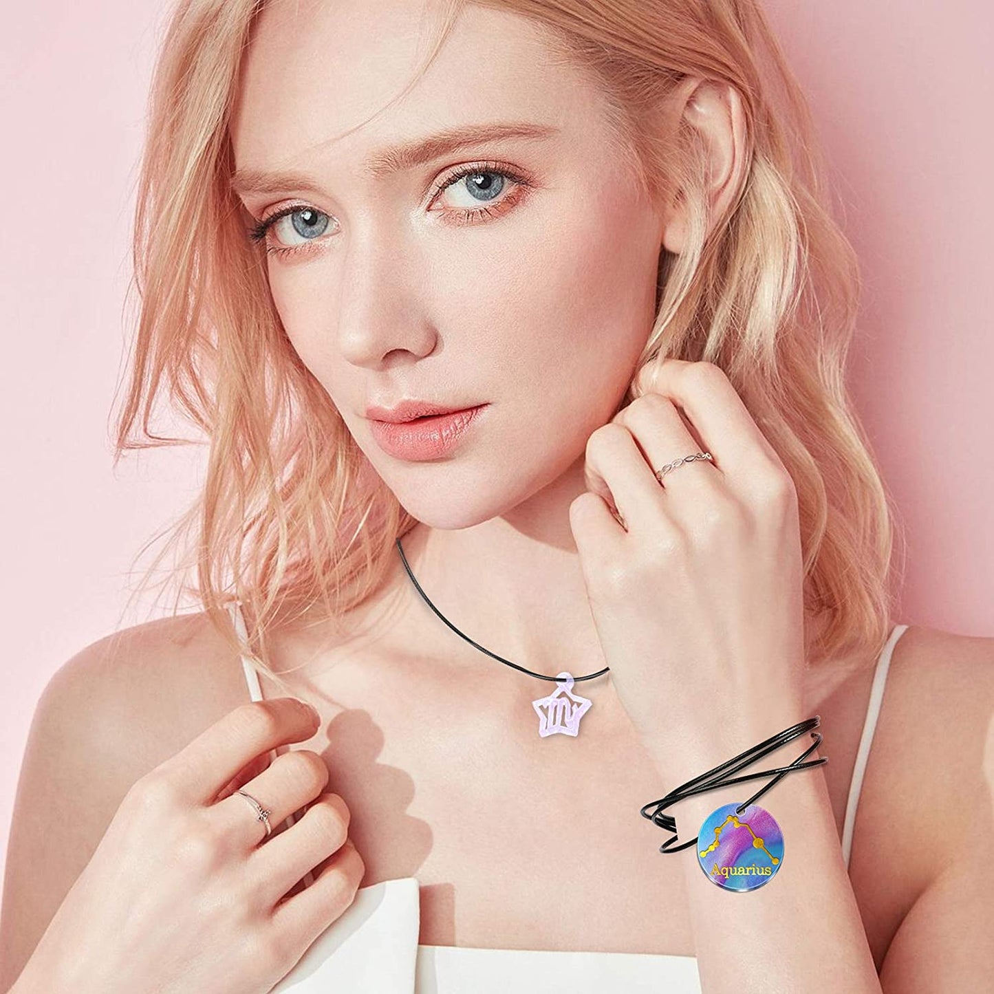 NiArt Resin Silicone Molds 12 Constellations+12 Zodiac Star Signs+Glitter+Cords