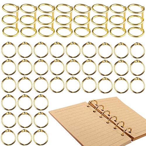 [44 Pcs] 0.9 inch Loose Leaf Binder Rings for Notebook Cover Resin Mold 3 Holes