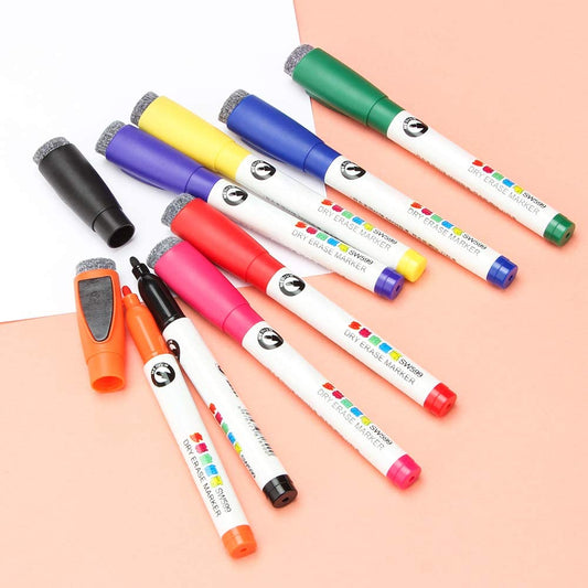 Magnetic Dry Erase Marker Low Odor Assorted Colors for School Office Home 8 Pack